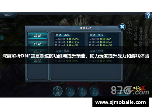 深度解析DNF勋章系统的功能与提升策略，助力玩家提升战力和游戏体验
