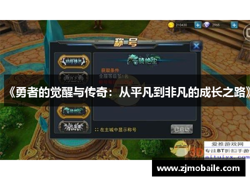 《勇者的觉醒与传奇：从平凡到非凡的成长之路》