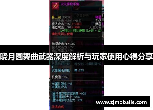 晓月圆舞曲武器深度解析与玩家使用心得分享